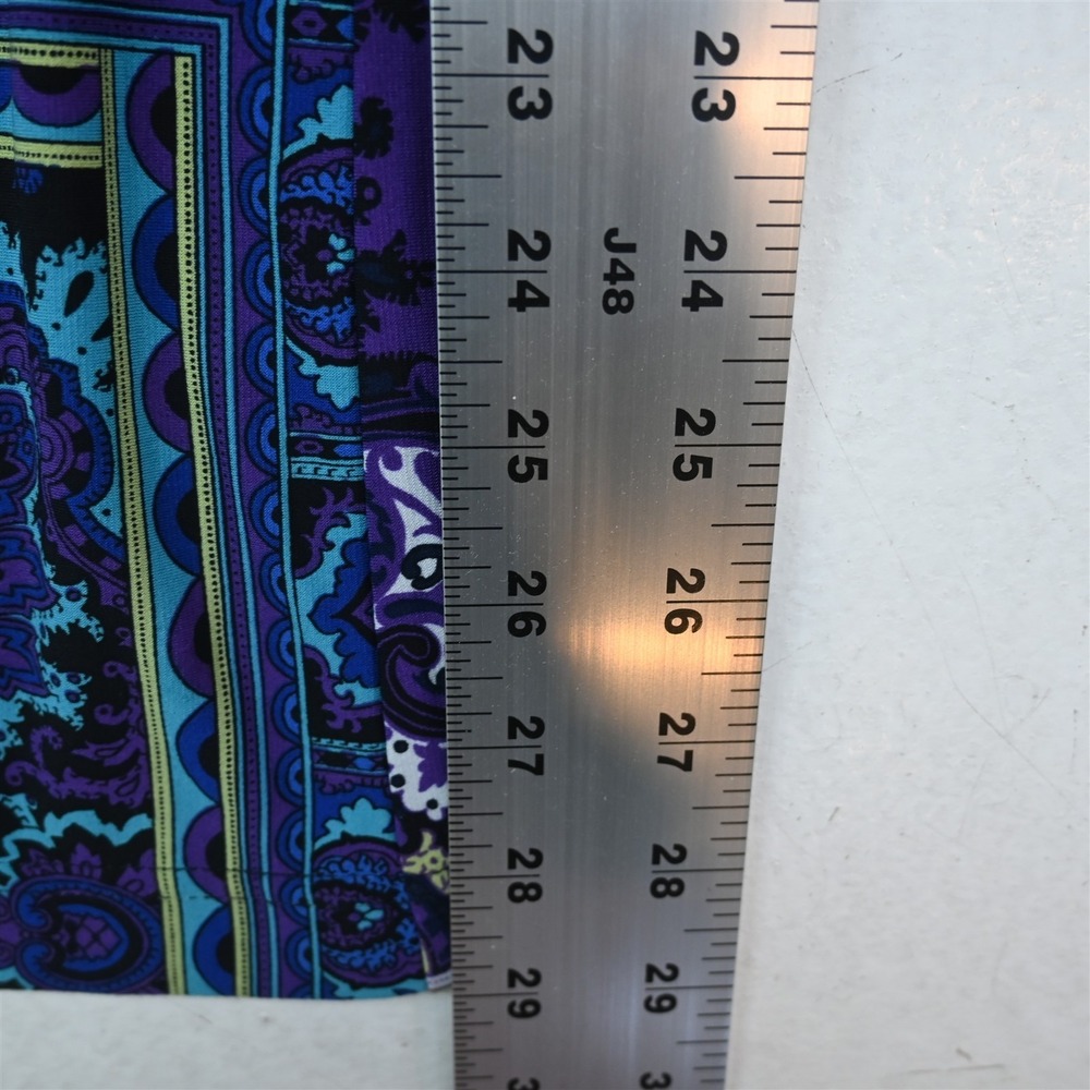 Chicos 12 Purple Floral Paisley Pull On Stretch Wide Leg Flare Womens Pants - Picture 4 of 9